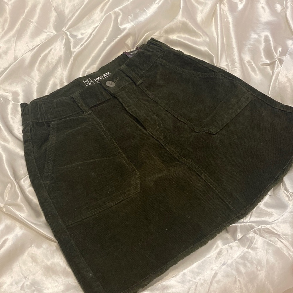 Dark green suede skirt